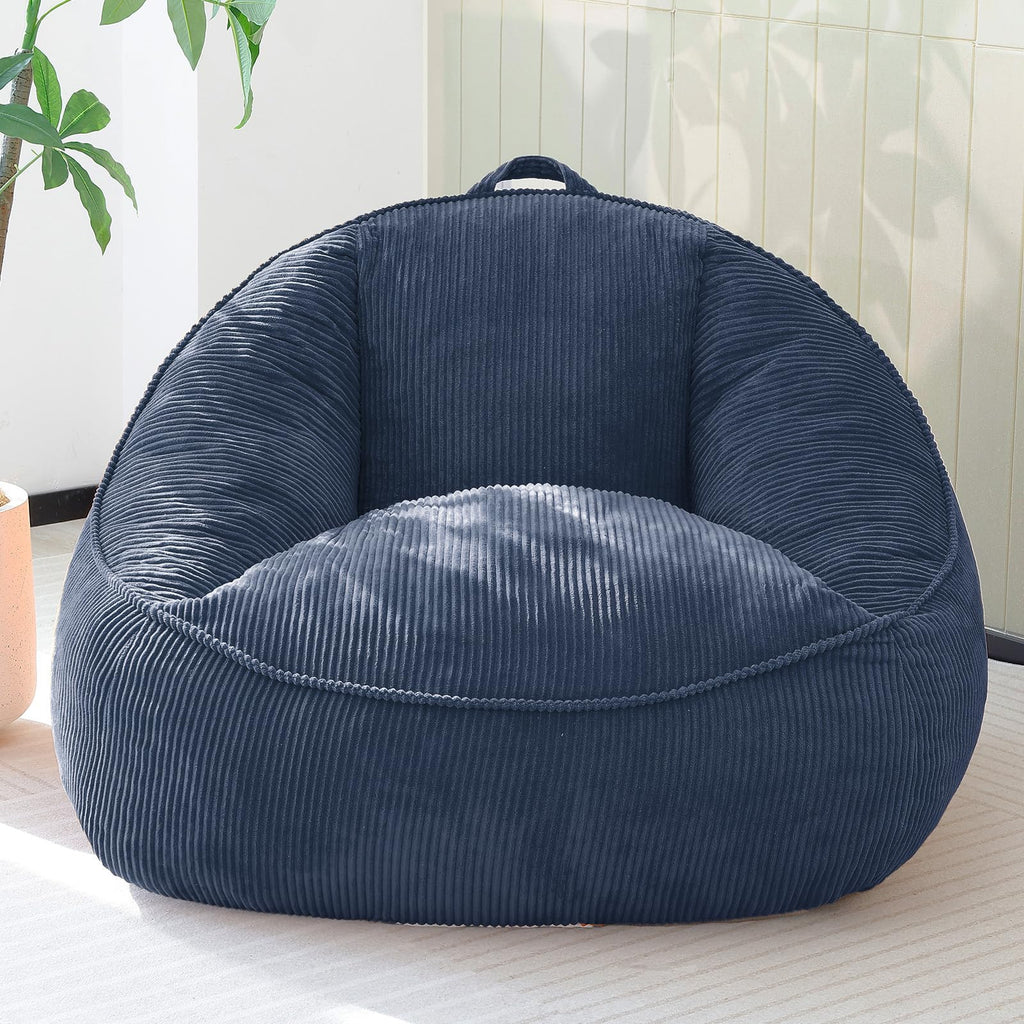 Bean Bag Chair, Cozy Fluffy Beanbag Chairs with Filler for Teens and Kids, Floor Lazy Sofa for Living Room Gaming & Reading (S-Darkgrey)