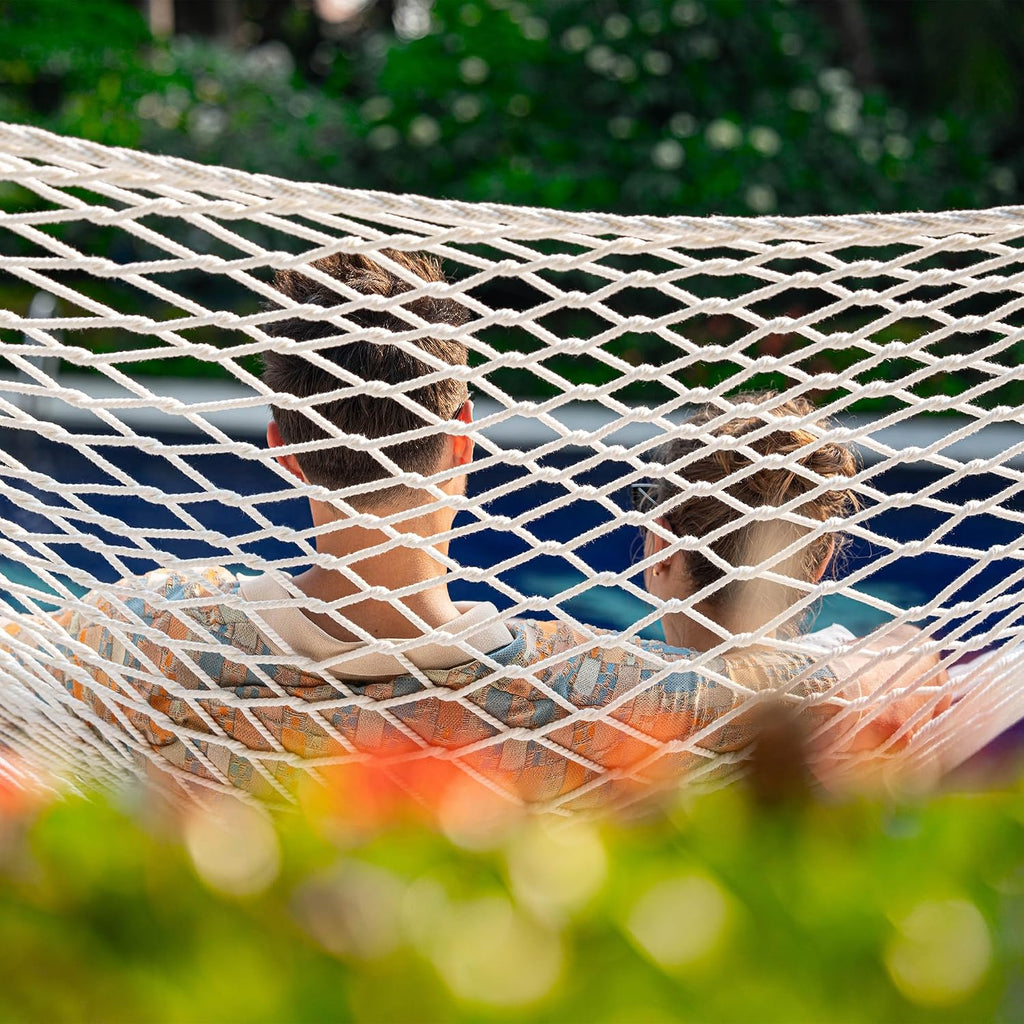 Lazy Daze Double Handwoven Rope Hammock for Outdoor Fits 13-15 FT Stand