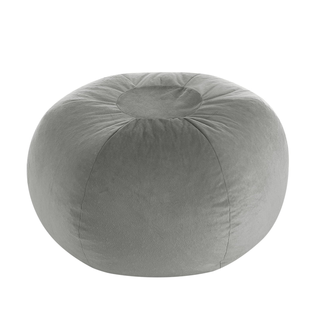 Heritage Kids Pod Round Bean Bag Chair, Soft Plush Lounge Seat for Bedroom or Playroom, Light Blue
