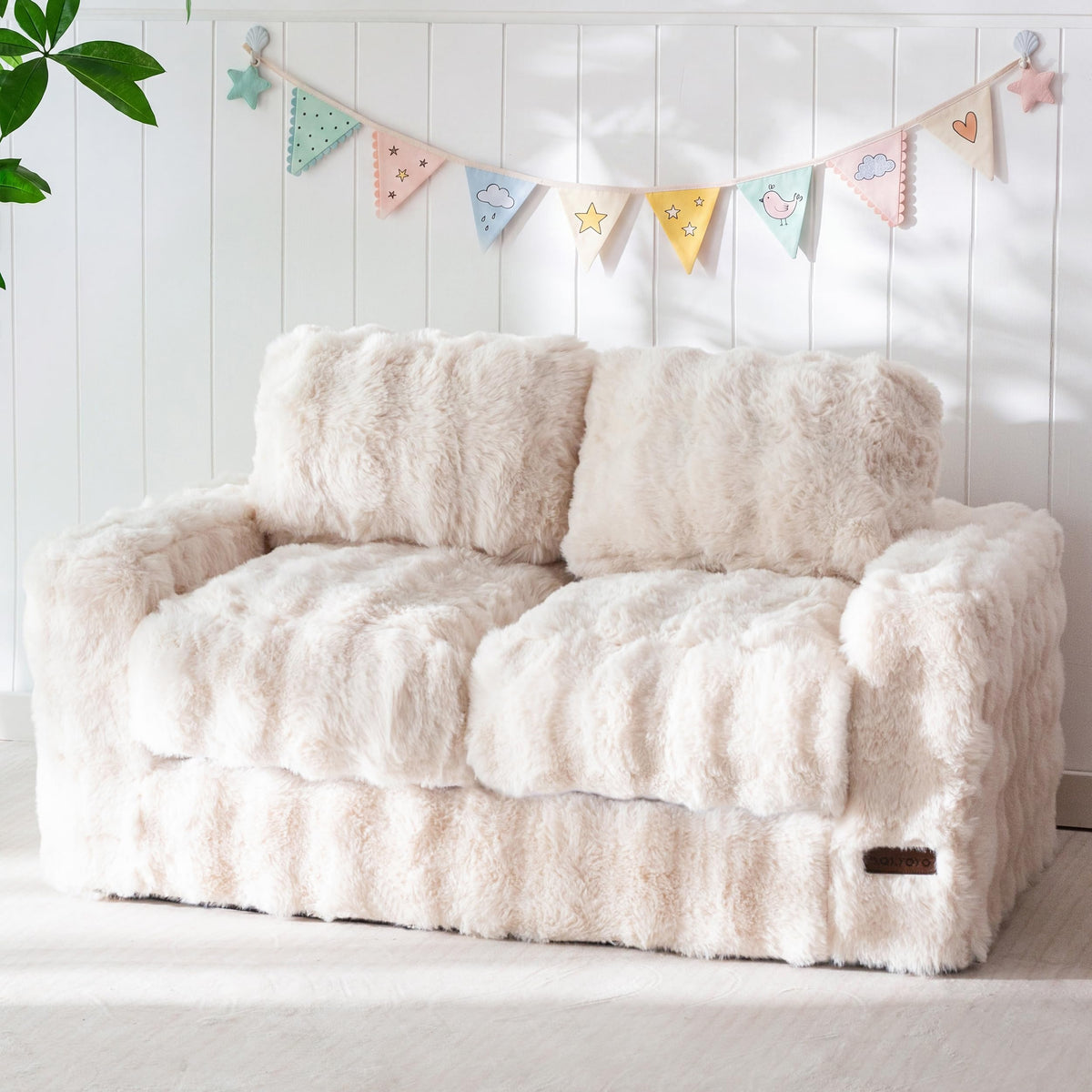 MAXYOYO Kids Bean Bag Chair, Comfy Upholstered Bean Bag Sofa with Filler