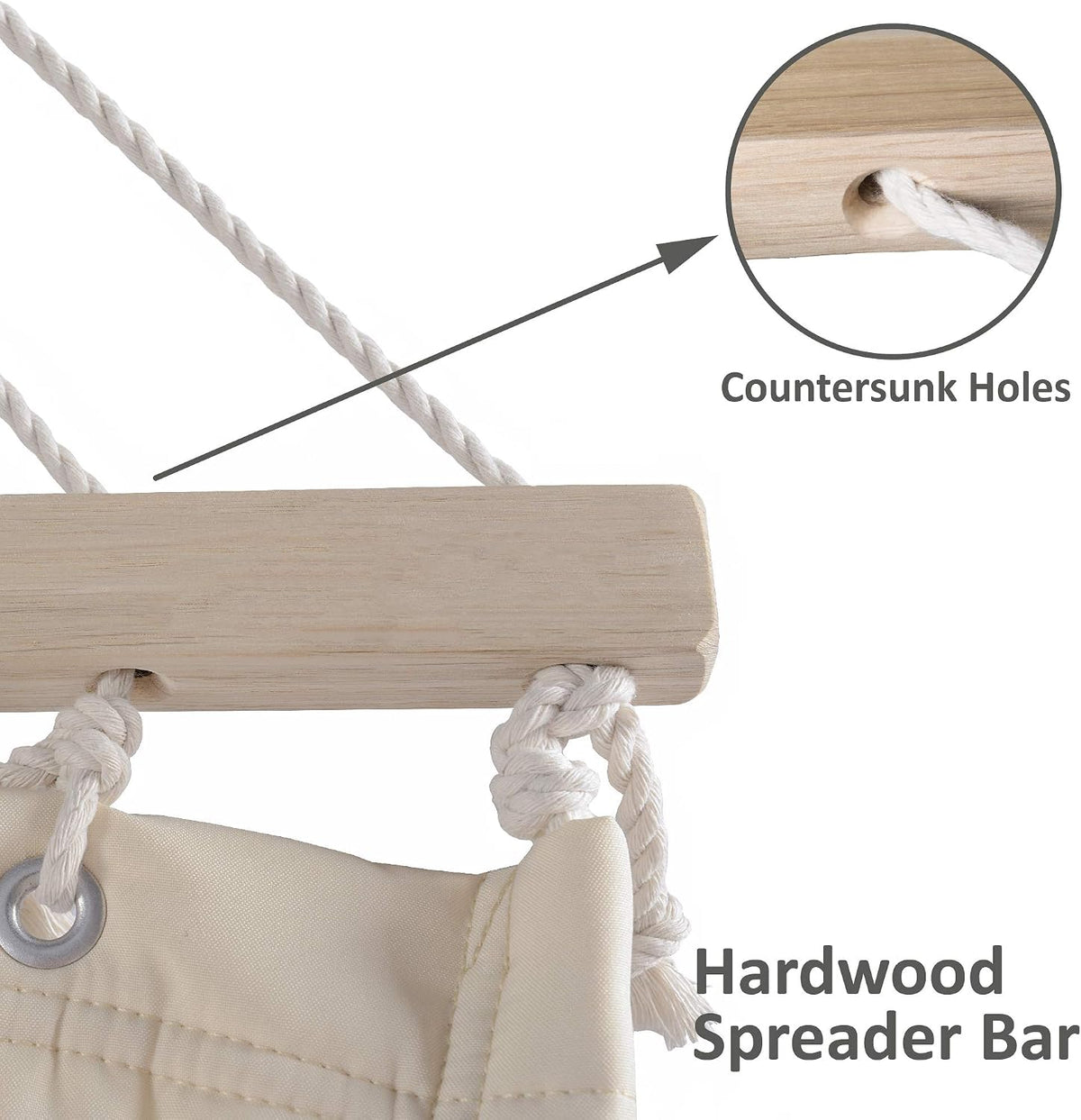 SUNCREAT Hammocks Double Hammock with 13.5 ft Wooden Stand, Hammock Cover, Outdoor Hammocks for Outside, 475 lbs Capacity, Beige