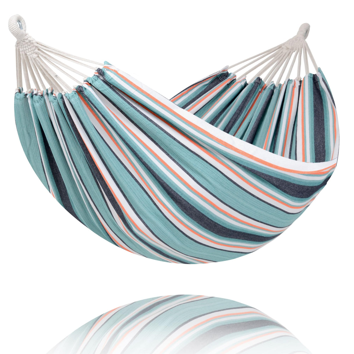 SUNCREAT Long Replacement Hammock Two Person for Stand, Blue White Stripes