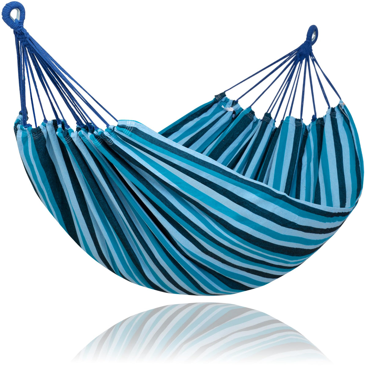 SUNCREAT Long Replacement Hammock Two Person for Stand, Blue White Stripes