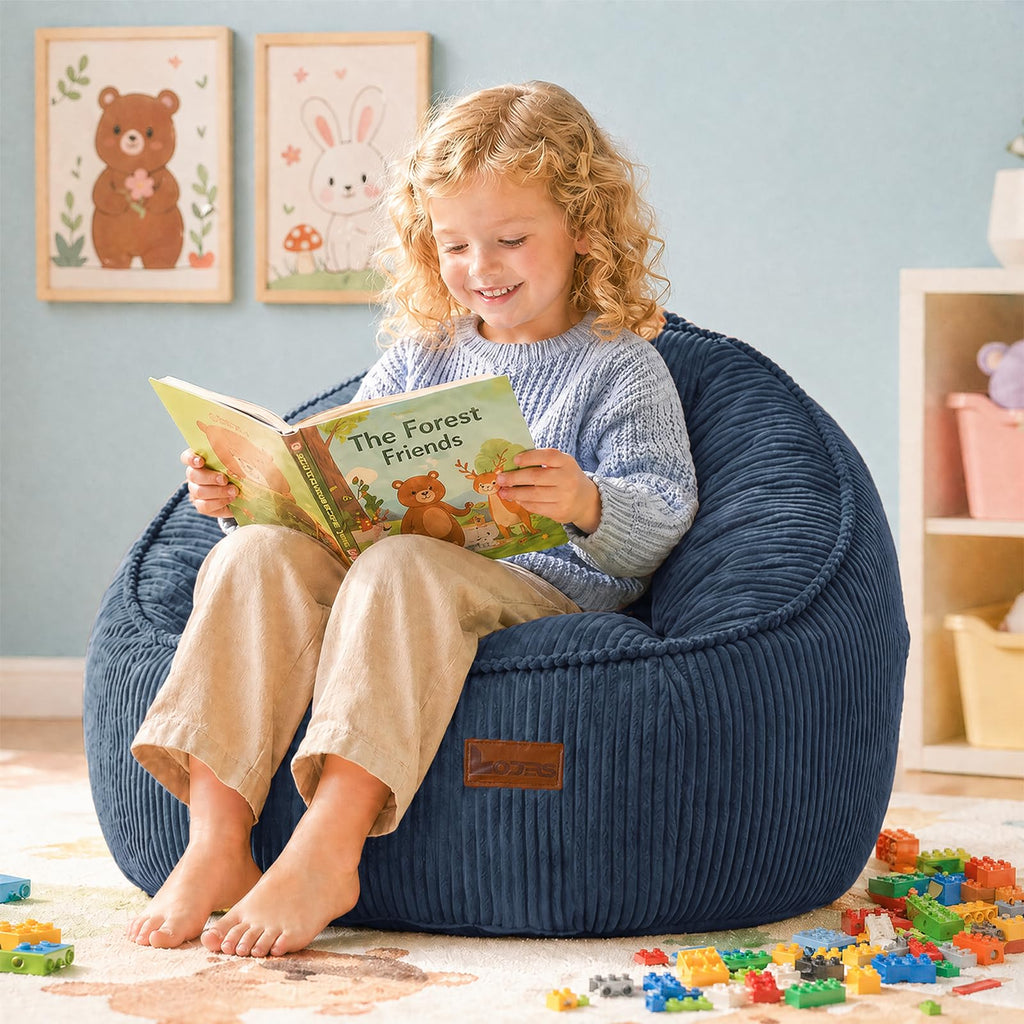 Bean Bag Chair, Cozy Fluffy Beanbag Chairs with Filler for Teens and Kids, Floor Lazy Sofa for Living Room Gaming & Reading (S-Darkgrey)