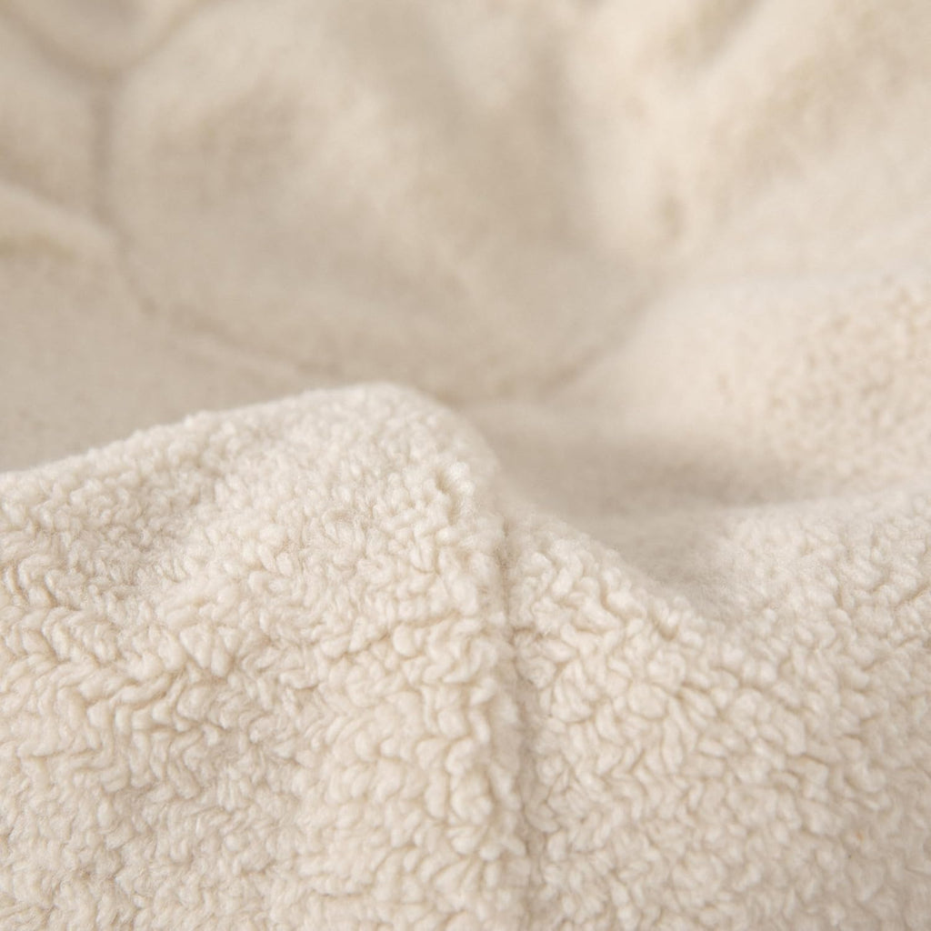 Flash Furniture Faux Sherpa Small Refillable Bean Bag Chair, Natural