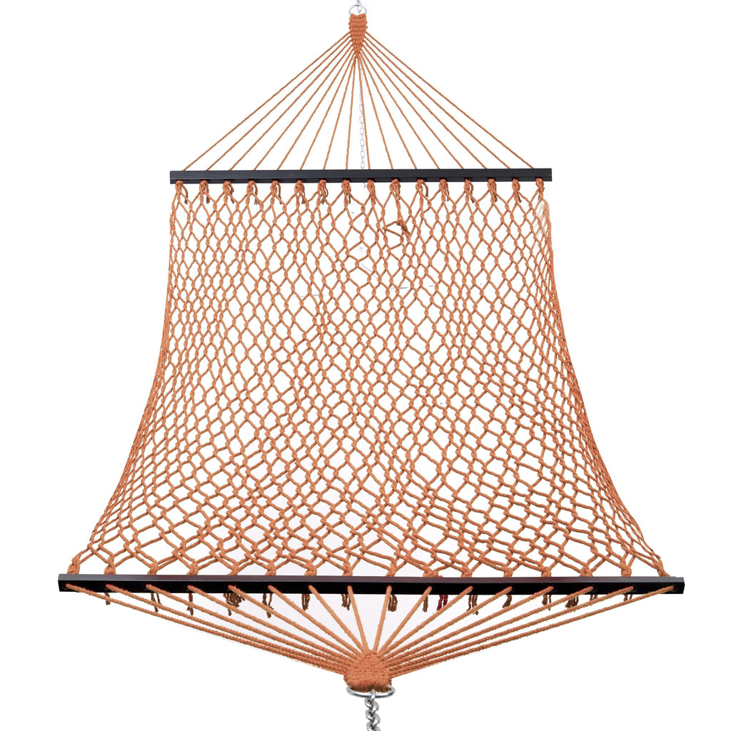 GAFETE Rope Hammock for Outside 2 Person, Handwoven (Natural Beige, Medium)