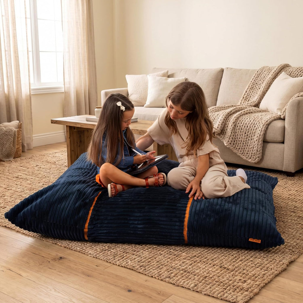 Big Joe Turnabout 3-in-1 Convertible Kids Bean Bag Chair, Midnight Blue