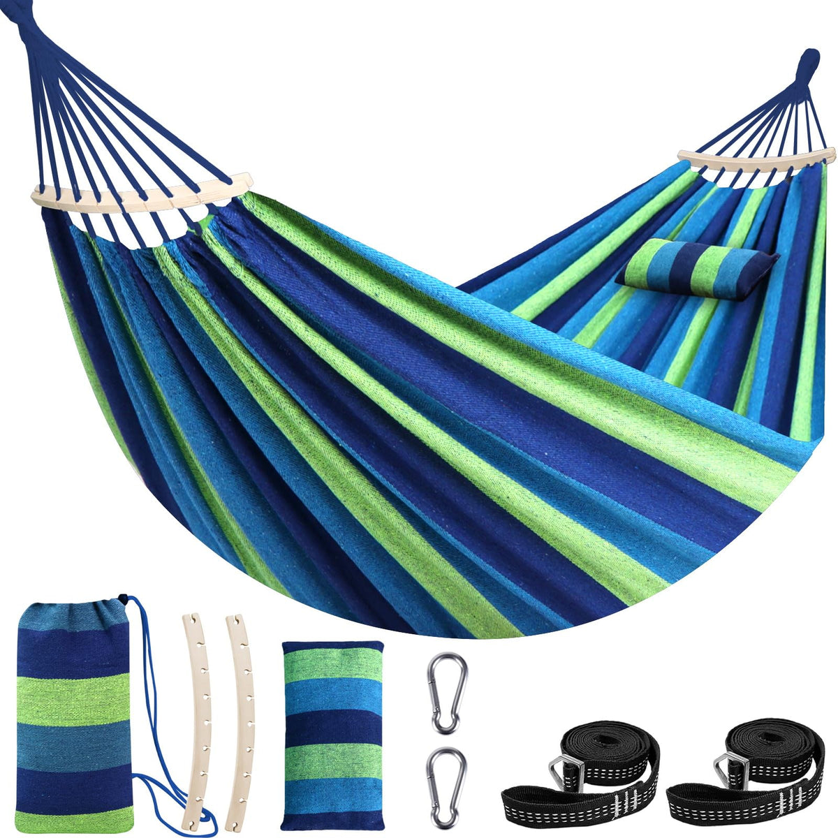 Chihee Cotton Hammock 8.9x4.9ft Holds Up to 660lbs Prevents Side-Tipping