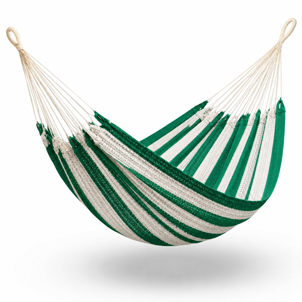 Hammock for 1-2 Person, 475 lbs Capacity – Handwoven Mexican Hammock, 100% Soft Cotton – 9.8 ft Mayan Hammock for Patio, Backyard, Indoor & Camping – Medium, Beige