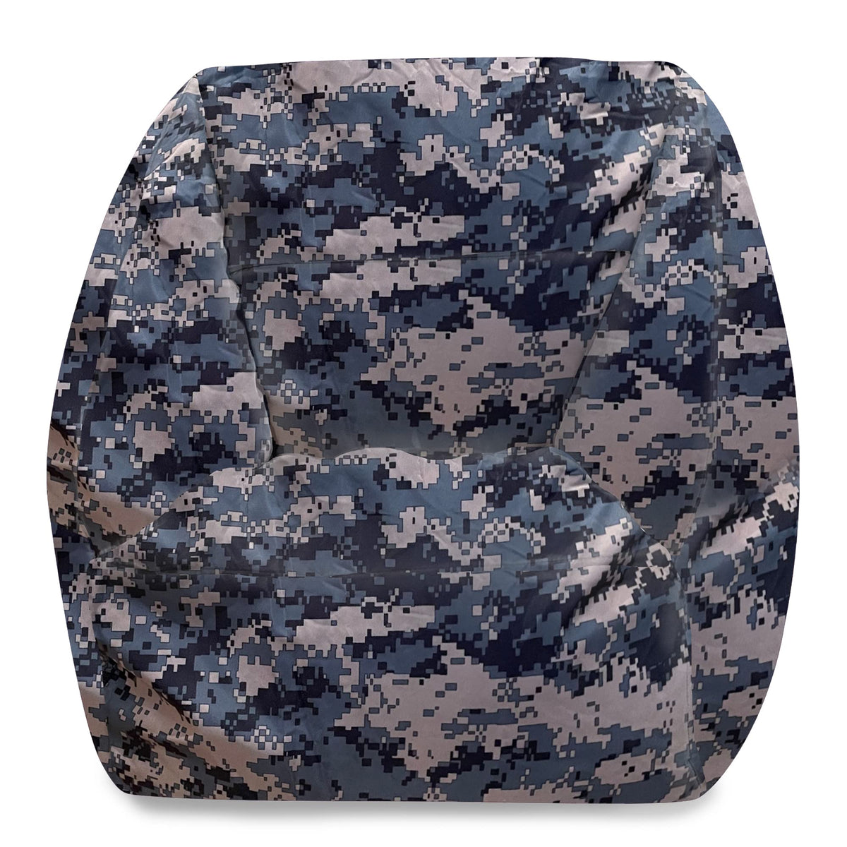Posh Creations Structured Comfy Bean Bag Chair for Gaming, Reading, and Watching TV, Malibu Lounge, Canvas - Forest Critters on White