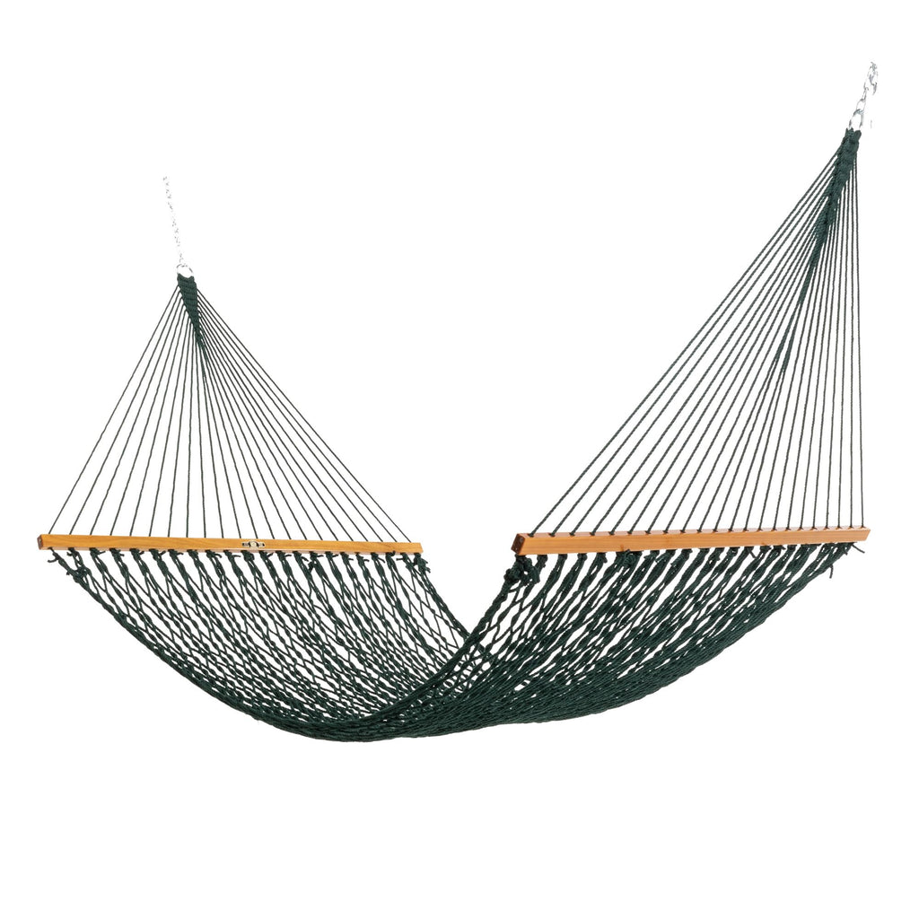 Original Pawleys Island Large Oatmeal DuraCord Rope Hammock – 13 ft. x 55 in., 2-Person, 450 lb Capacity, Oak Spreader Bar, Zinc-Plated Hardware, Handcrafted in the USA