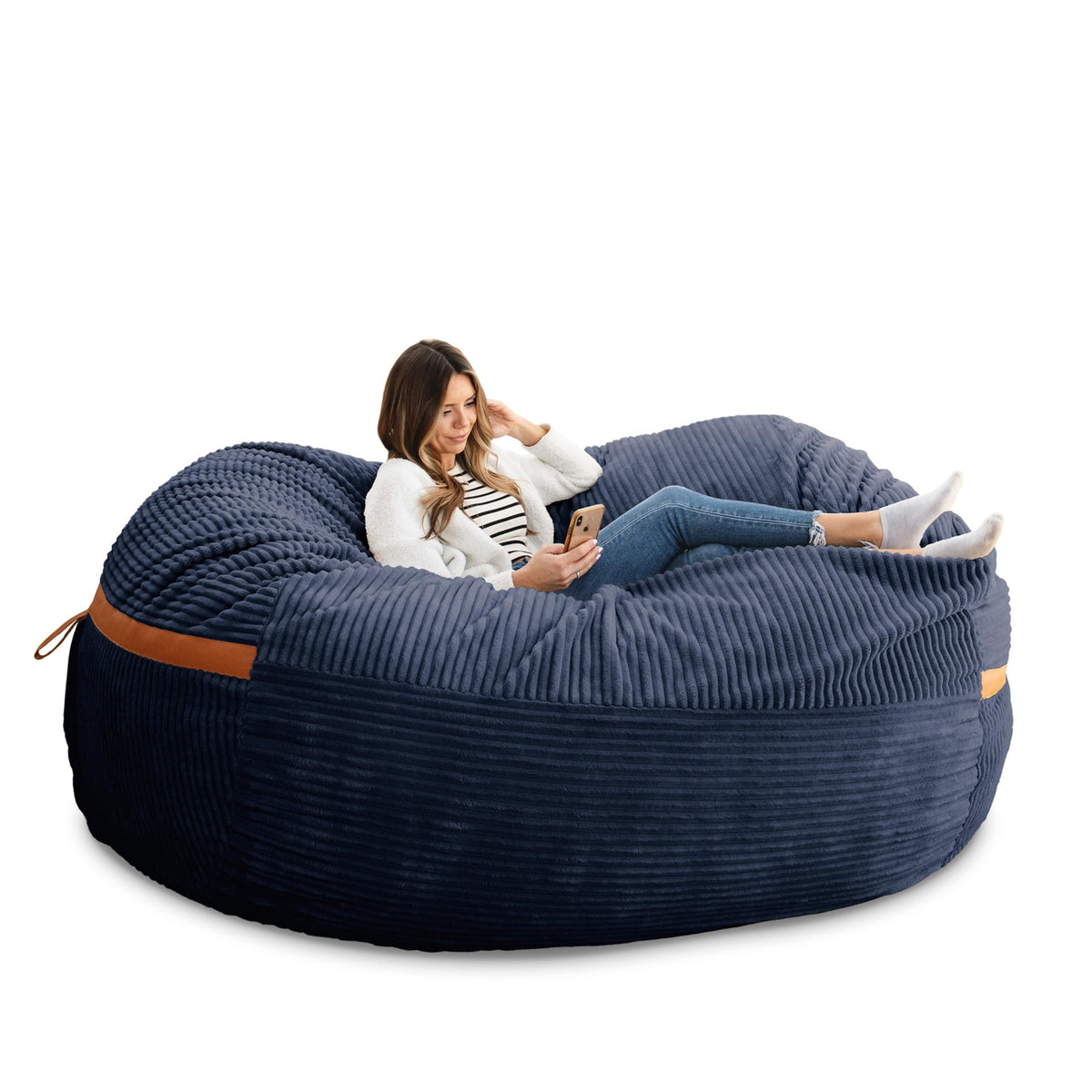 Big Joe Turnabout 3-in-1 Convertible Kids Bean Bag Chair, Midnight Blue