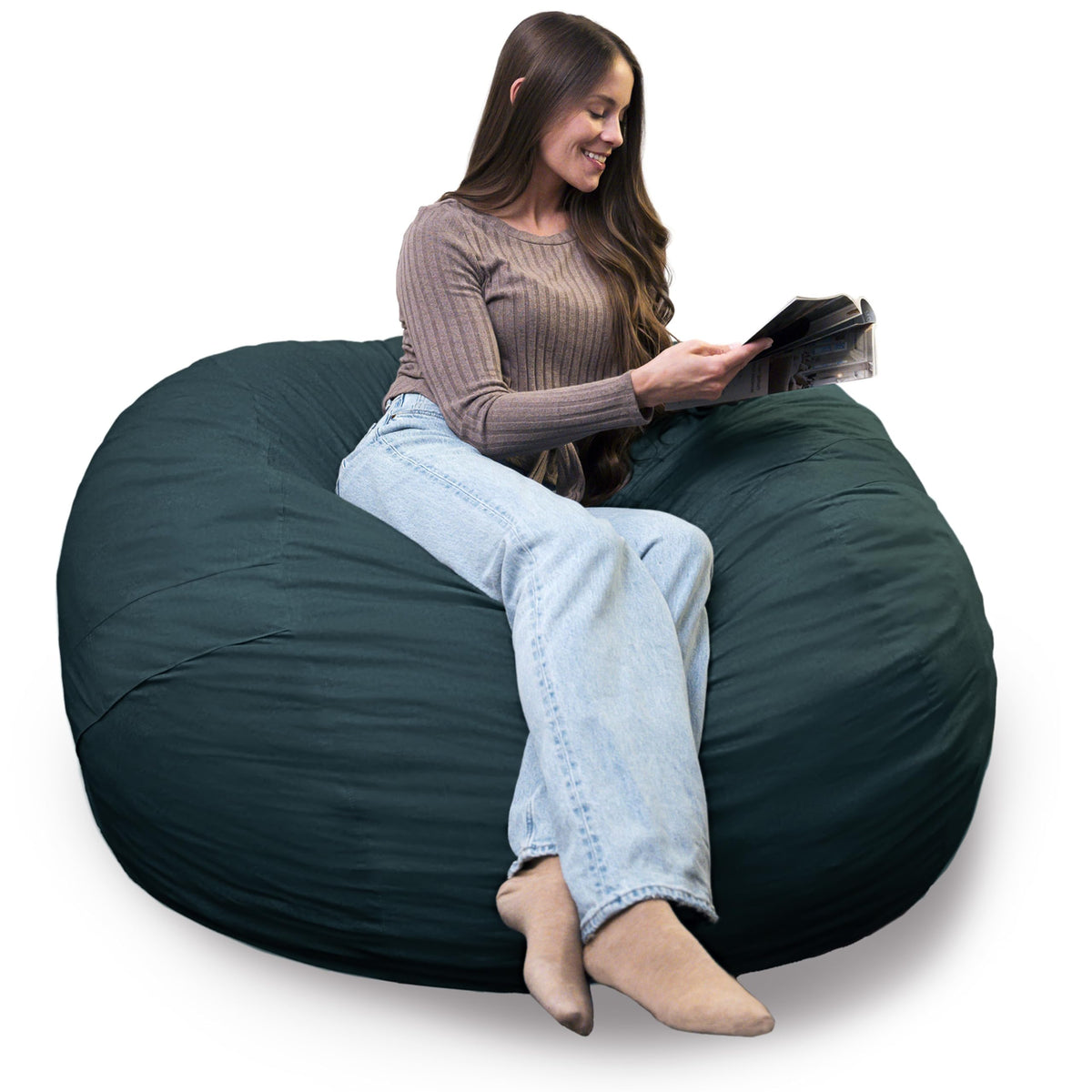 Big Joe Turnabout 3-in-1 Convertible Kids Bean Bag Chair, Midnight Blue