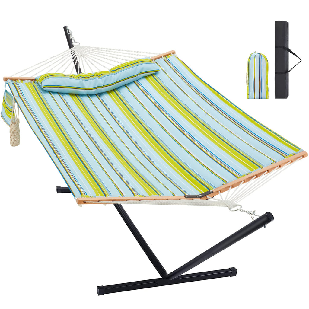Homgava Two Person Hammock with Stand for Outside, Off White
