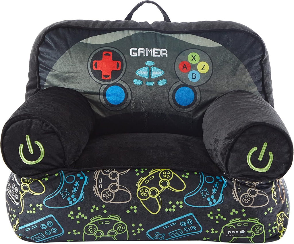 Heritage Kids Figural Gamer Mink Bean Bag Sofa Chair for Kids, 23" W x 19" D x 17" H, Large