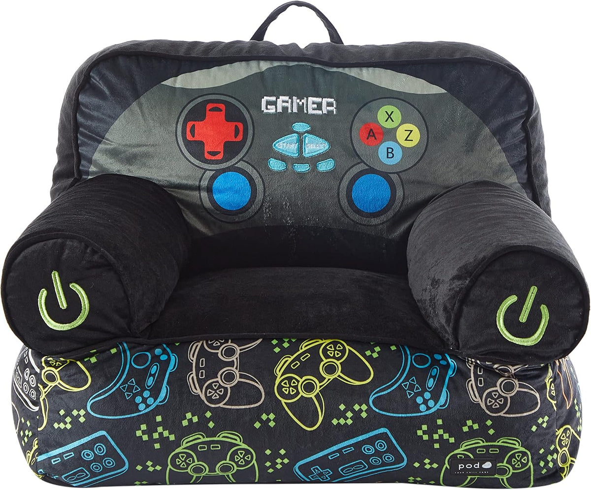 Heritage Kids Figural Gamer Mink Bean Bag Sofa Chair for Kids, 23" W x 19" D x 17" H, Large