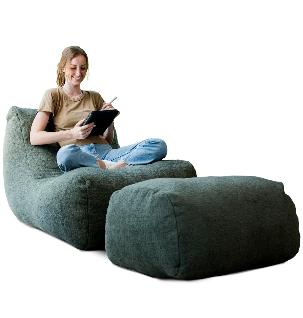 Big Joe Modora Kids Bean Bag Lounger, Chestnut Vegan Suede
