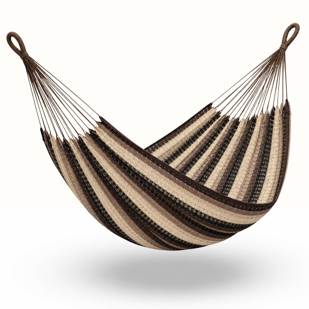 Hammock for 1-2 Person, 475 lbs Capacity – Handwoven Mexican Hammock, 100% Soft Cotton – 9.8 ft Mayan Hammock for Patio, Backyard, Indoor & Camping – Medium, Beige