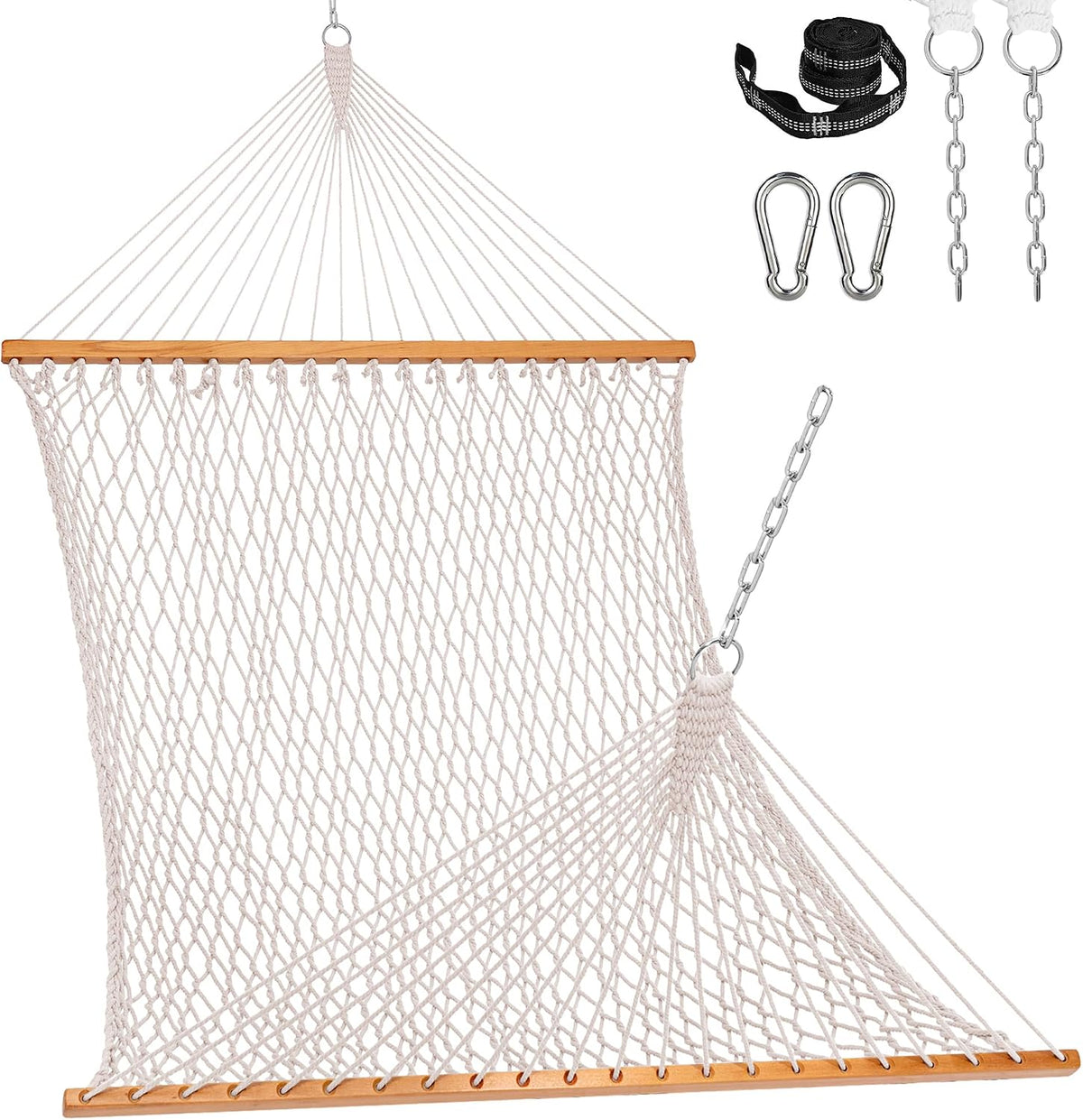 Lazy Daze 12 Ft Double Rope Hammock, Traditional Hand Woven Mesh Hammock