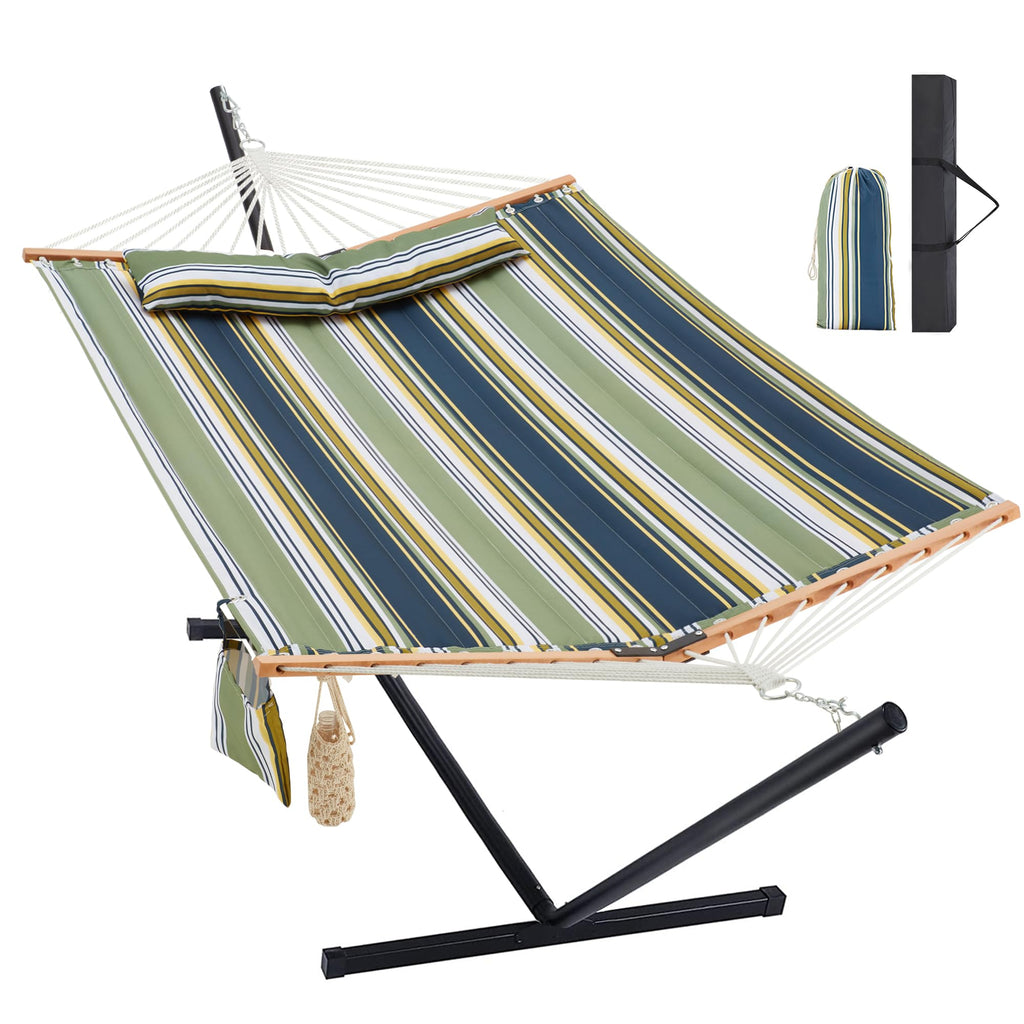 Homgava Two Person Hammock with Stand for Outside, Off White