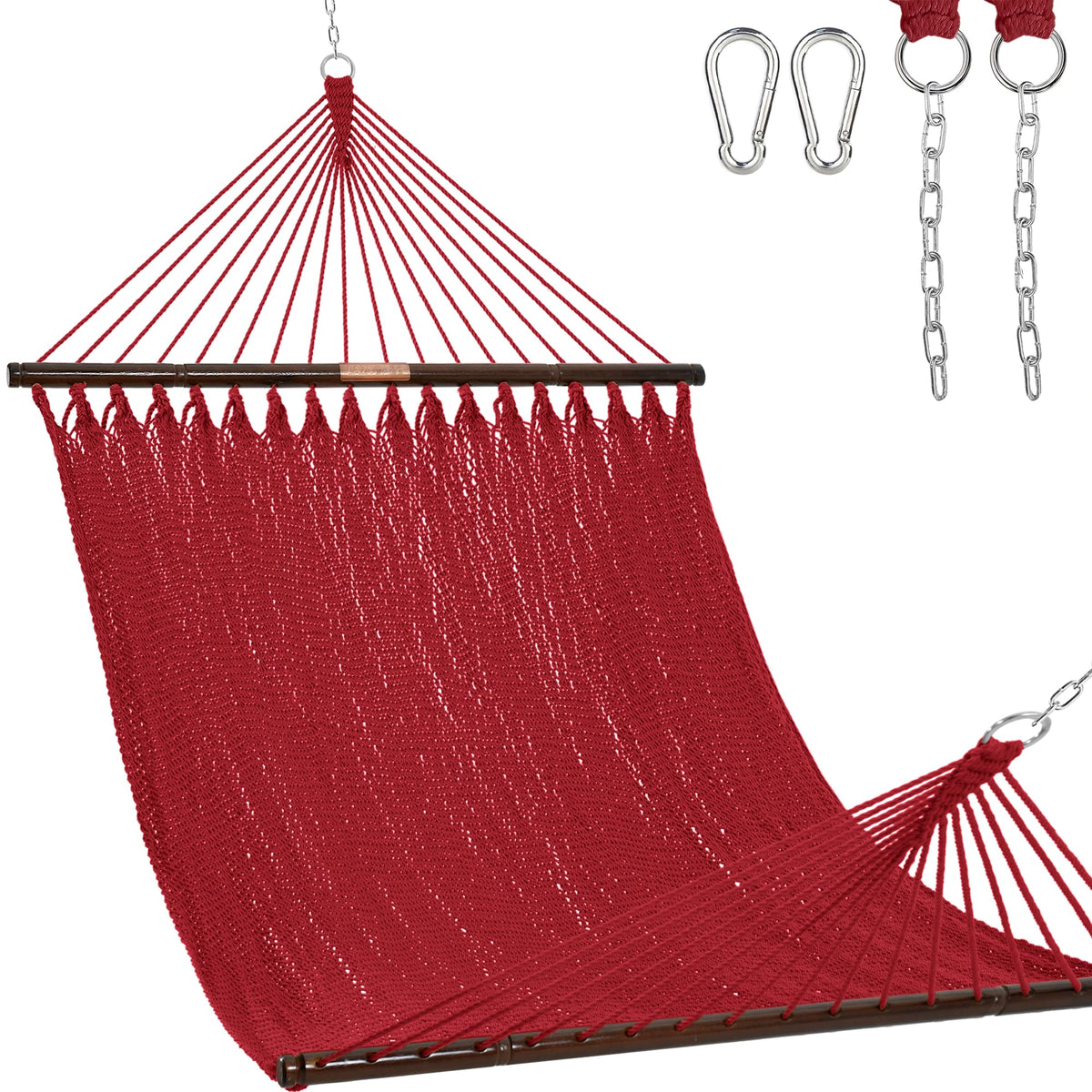 Lazy Daze 2 Person Caribbean Rope Hammock, Handwoven Double Hammock