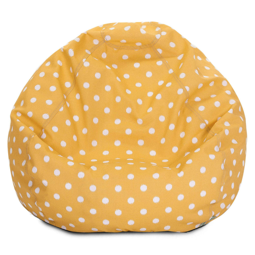 Majestic Home Goods Classic Bean Bag Chair - Ikat Dots Giant Classic Bean Bags for Small Adults and Kids (28 x 28 x 22 Inches) (Citris Yellow)