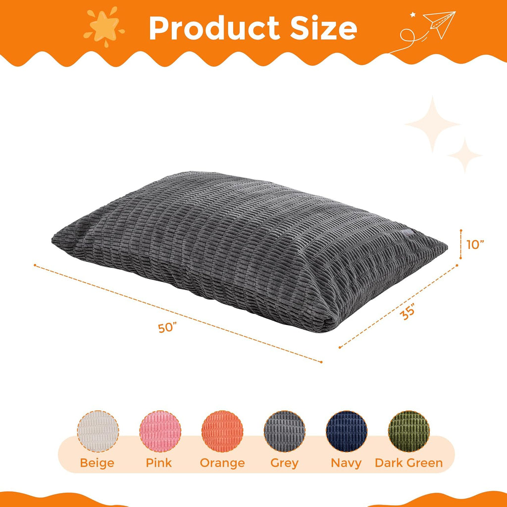 MAXYOYO Kids Bean Bag Chair, 3 in 1 Convertible Bean Bag Sofa with Removable Cover for Children, Soft Floor Lounger with Supportive Shredded Foam Filling, Floor Cushion Chair for Living Room, Playroom