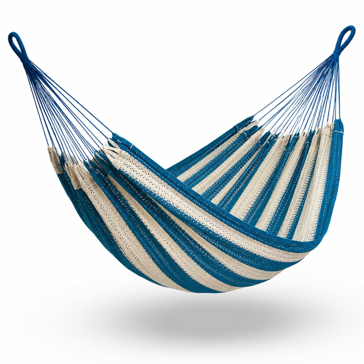 Hammock for 1-2 Person, 475 lbs Capacity – Handwoven Mexican Hammock, 100% Soft Cotton – 9.8 ft Mayan Hammock for Patio, Backyard, Indoor & Camping – Medium, Beige