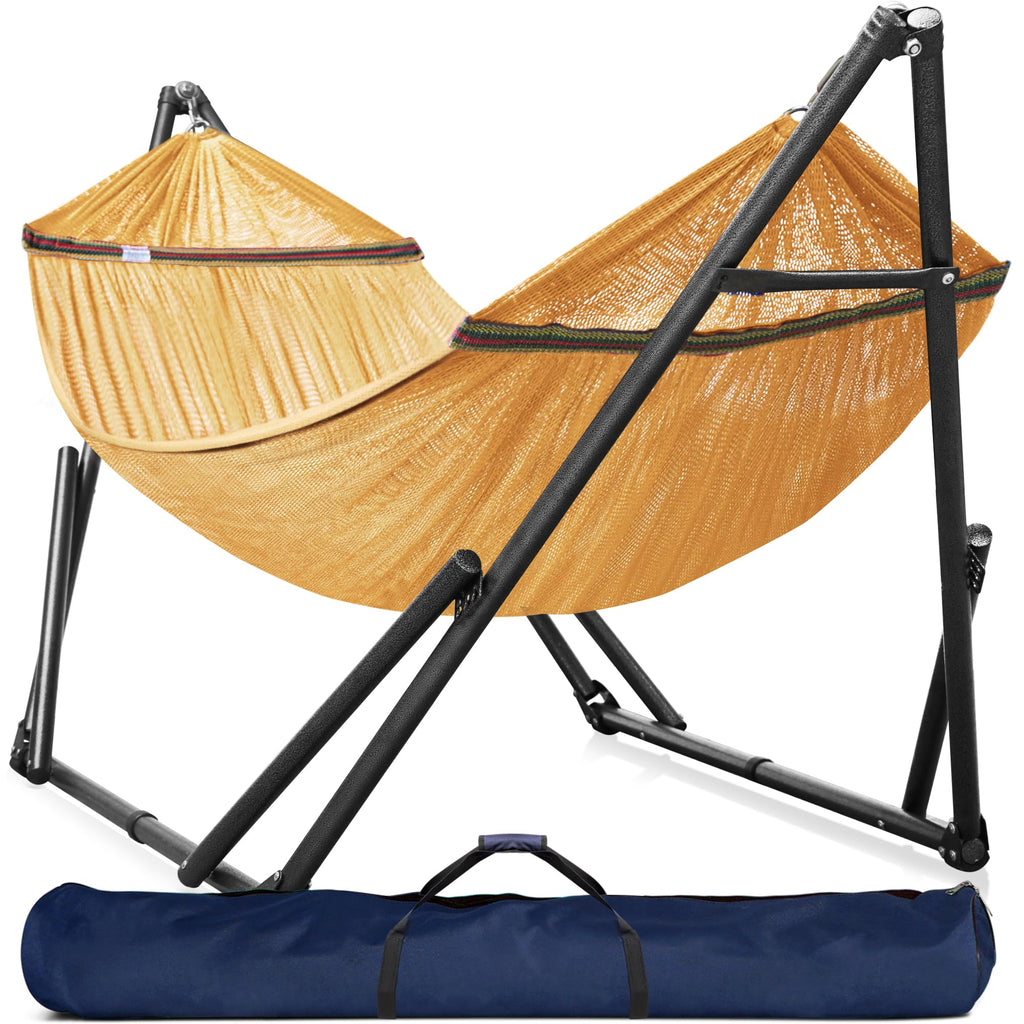 Tranquillo 600lbs Double Hammock with Stand Outdoor Indoor, Camping- Aegean
