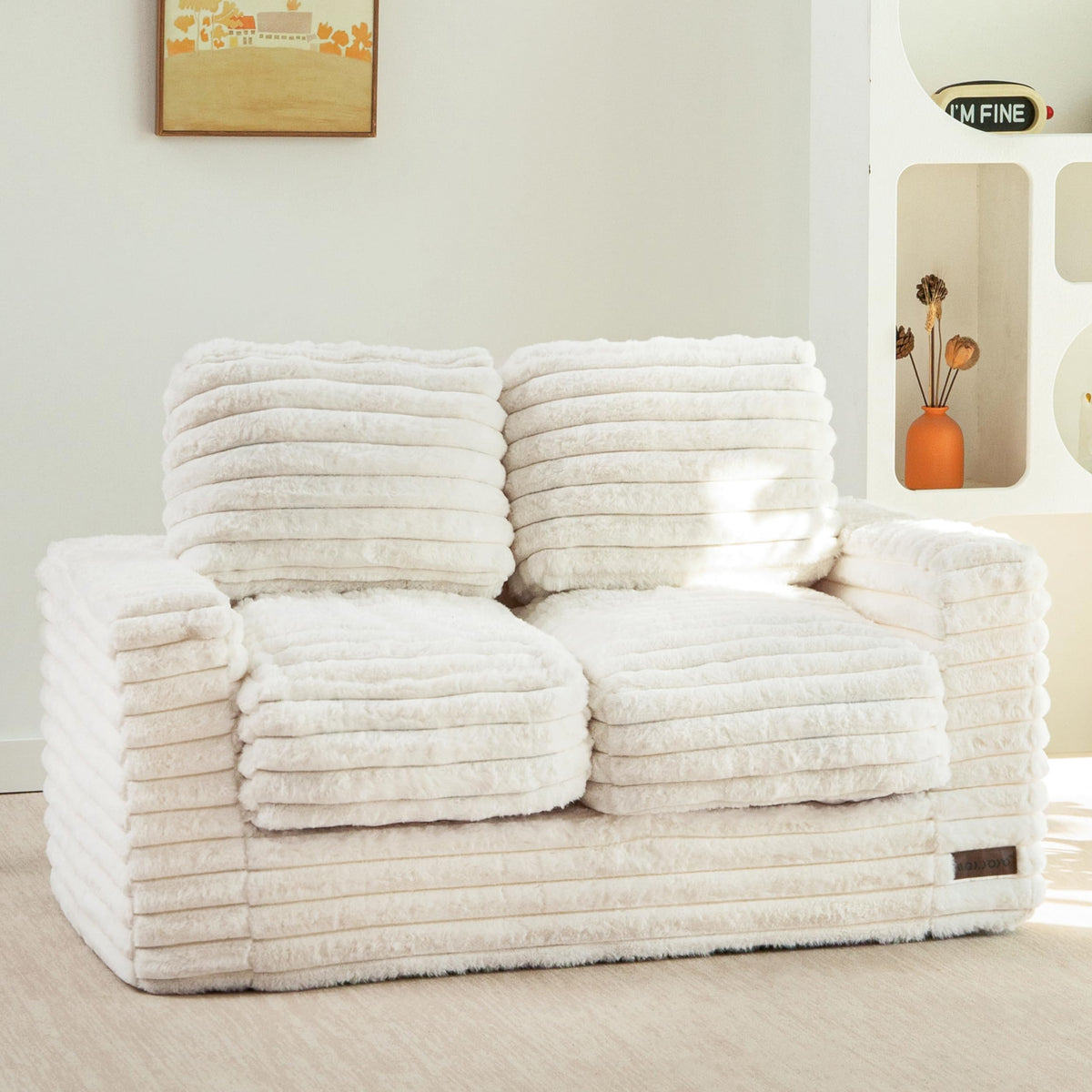 MAXYOYO Kids Bean Bag Chair, Comfy Upholstered Bean Bag Sofa with Filler