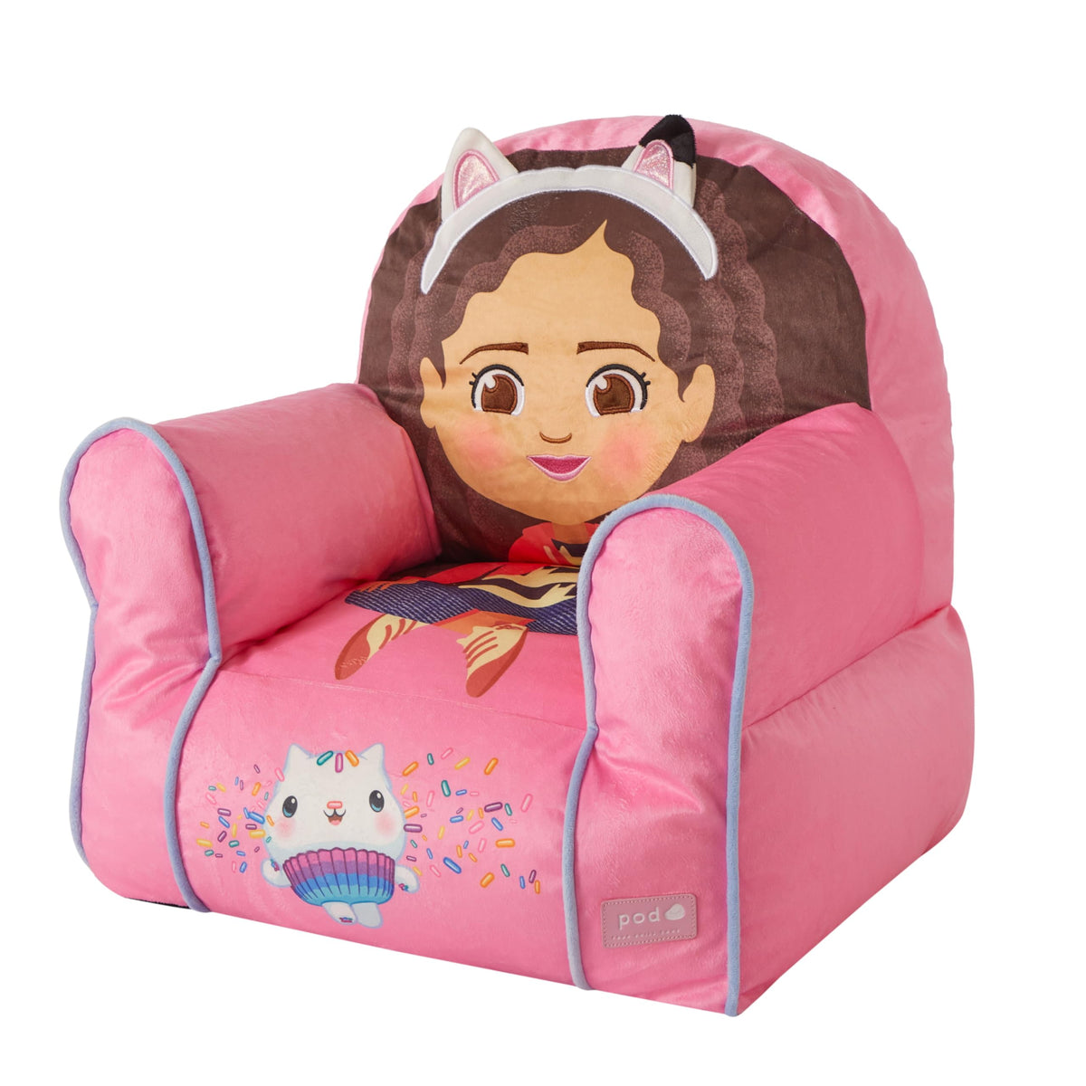 Disney Stitch Figural Bean Bag Sofa Chair with Armrests, Soft & Comfortable Kids Lounge Chair for Bedroom & Playroom, Ages 3+