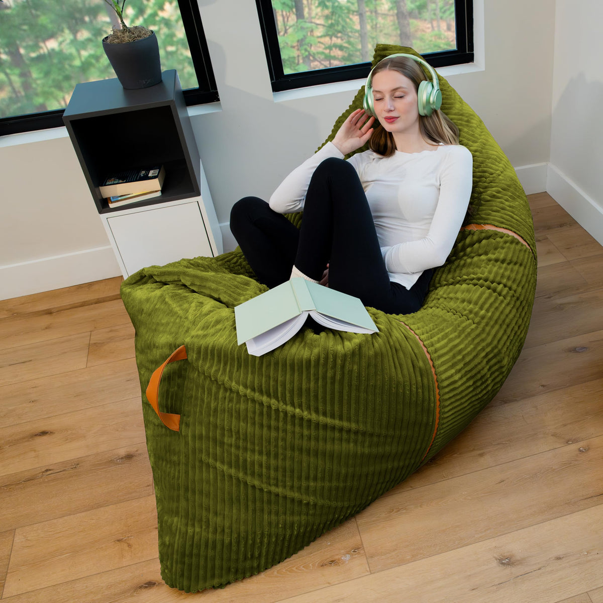 Big Joe Turnabout 3-in-1 Convertible Kids Bean Bag Chair, Midnight Blue