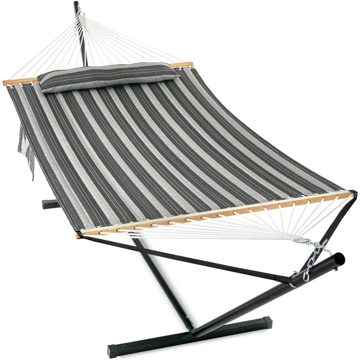 GAFETE 2 Person Hammock with Stand for Outside, Heavy Duty Steel Stand