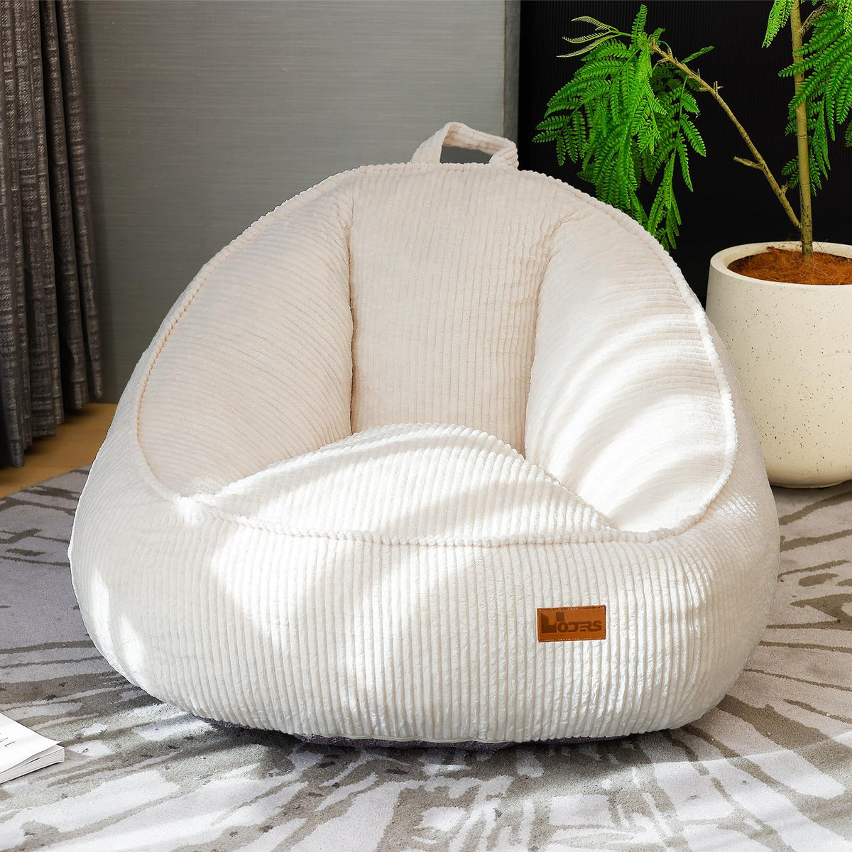 Bean Bag Chair, Cozy Fluffy Beanbag Chairs with Filler for Teens and Kids, Floor Lazy Sofa for Living Room Gaming & Reading (S-Darkgrey)