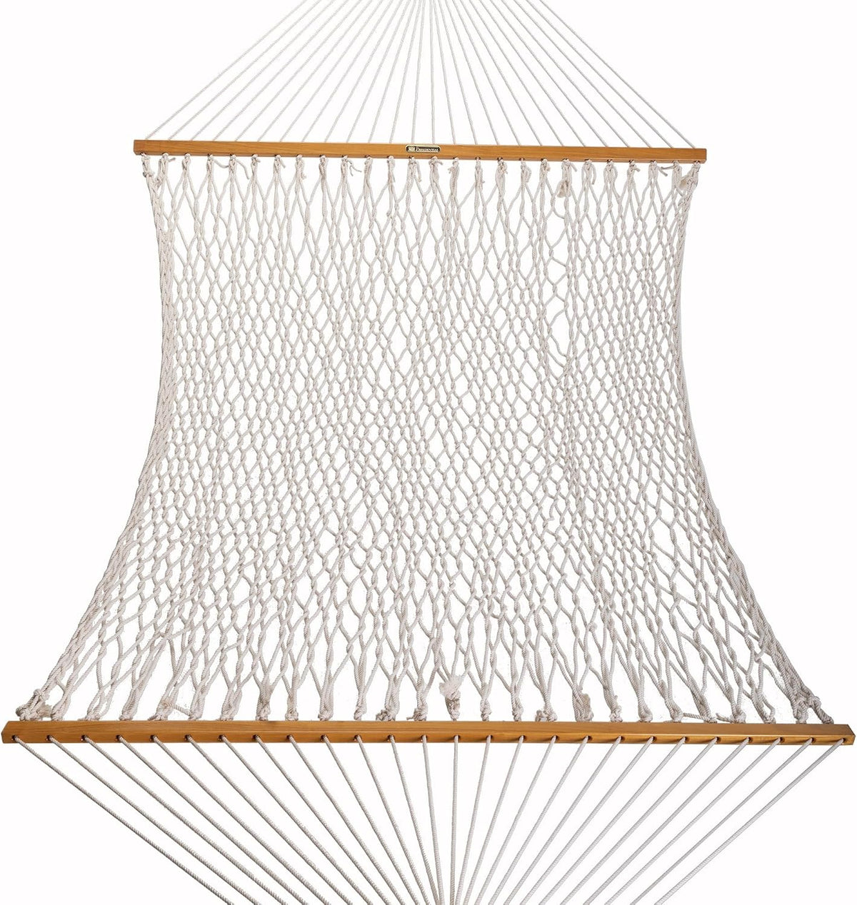 Original Pawleys Island Deluxe Oatmeal DuraCord Rope Hammock – 13 ft. x 65 in, 2-Person, 450 lb Capacity, Oak Spreader Bar, Zinc-Plated Hardware, Handcrafted in the USA