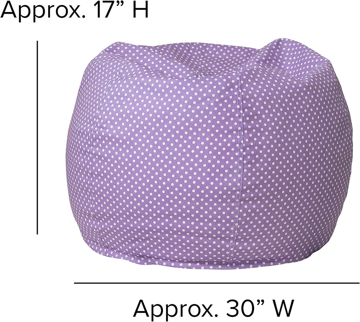 BizChair Small Lavender Dot Refillable Bean Bag Chair for Kids and Teens