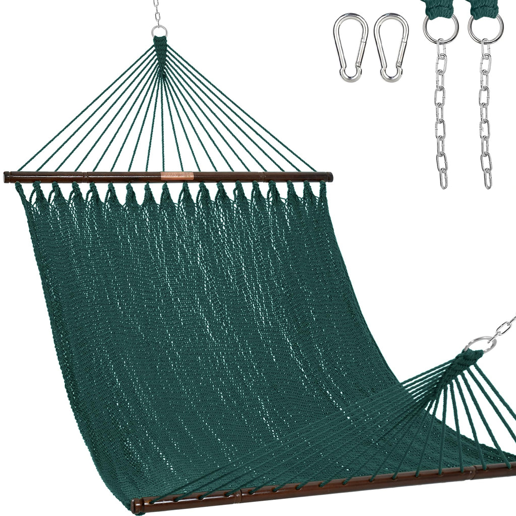 Lazy Daze 2 Person Caribbean Rope Hammock, Handwoven Double Hammock