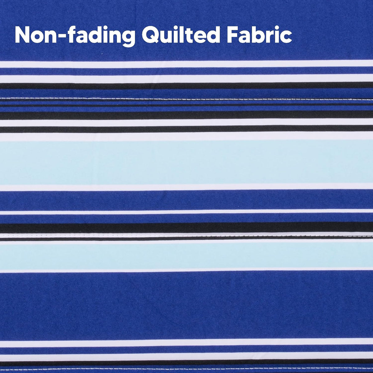 SUNCREAT Hammocks Quilted Fabric Hammock, Max 475lbs Capacity, Blue Stripes