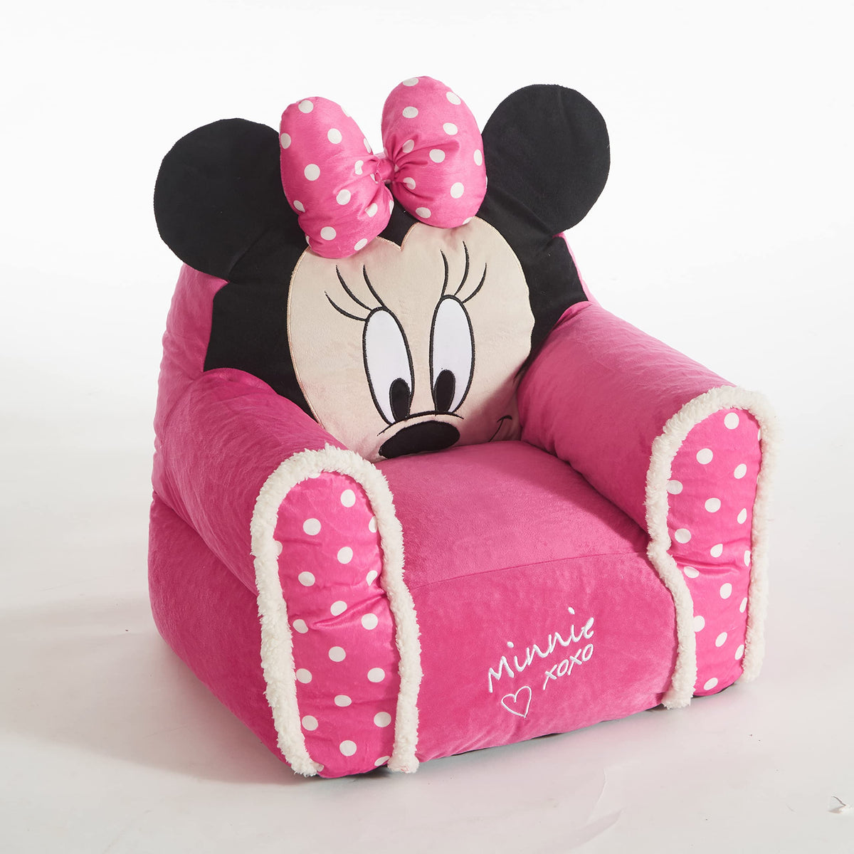 Disney Stitch Figural Bean Bag Sofa Chair with Armrests, Soft & Comfortable Kids Lounge Chair for Bedroom & Playroom, Ages 3+