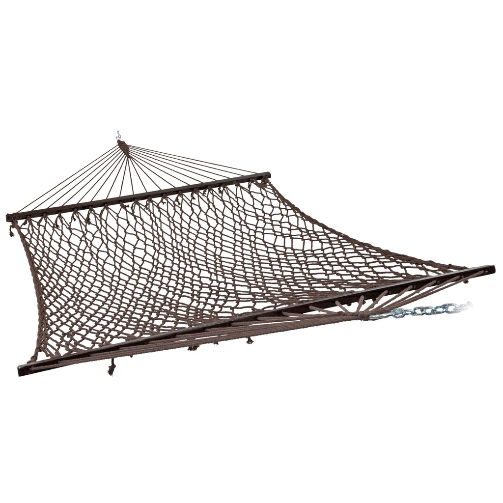 Sunnydaze Double Cotton Rope Hammock for Outside with Spreader Bar, Natural