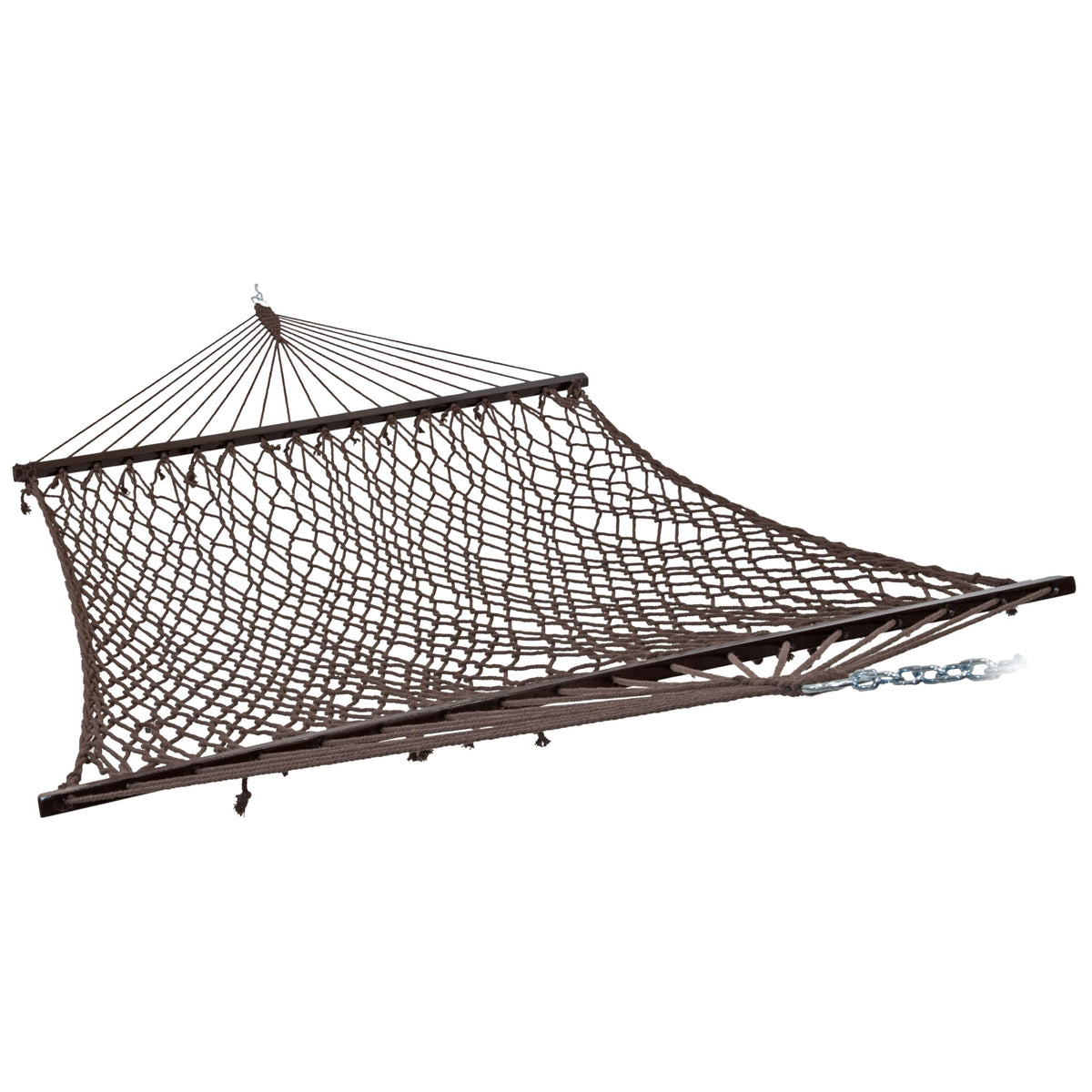 Sunnydaze Double Cotton Rope Hammock for Outside with Spreader Bar, Natural