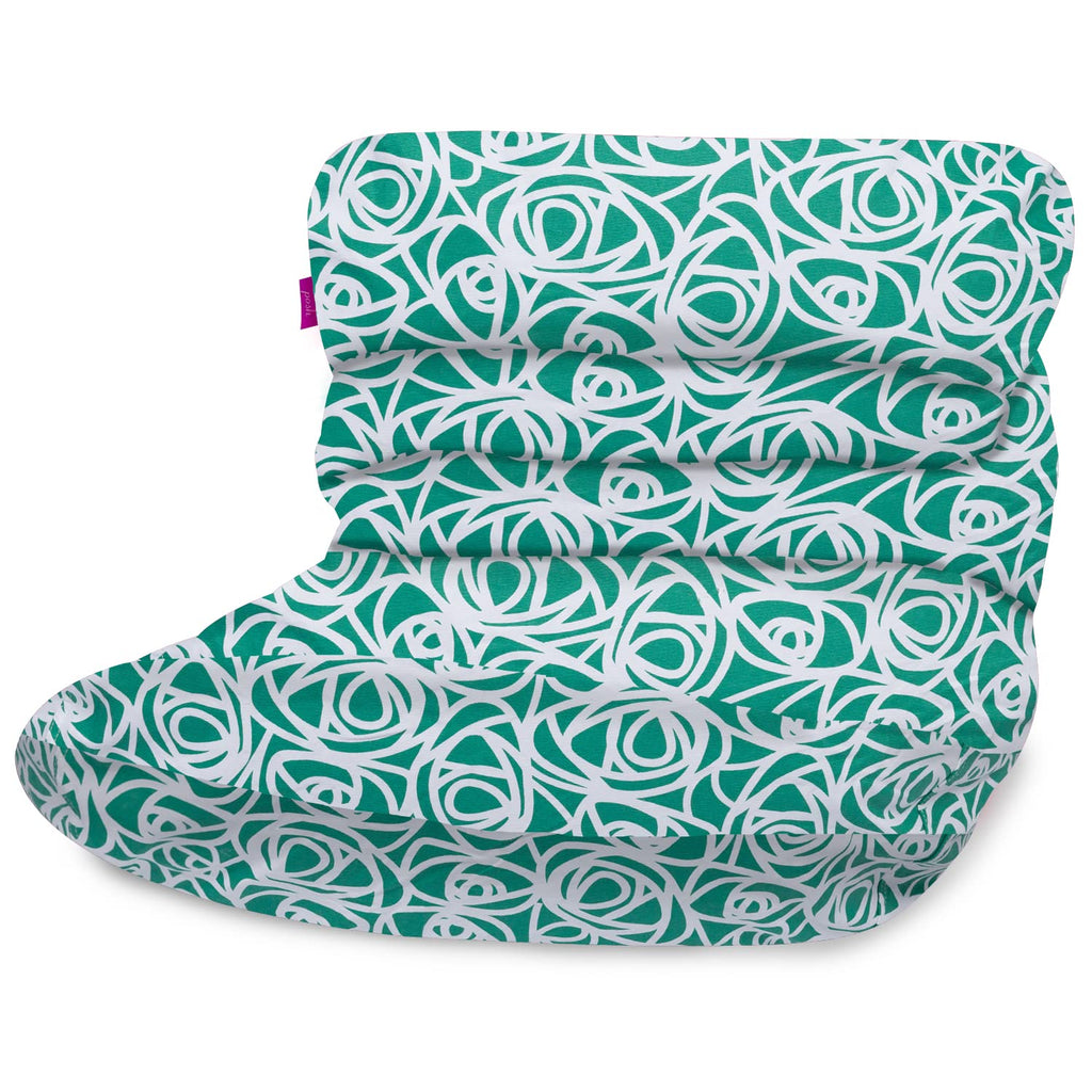 Posh Creations Structured Comfy Bean Bag Chair for Gaming, Reading, and Watching TV, Malibu Lounge, Canvas - Forest Critters on White