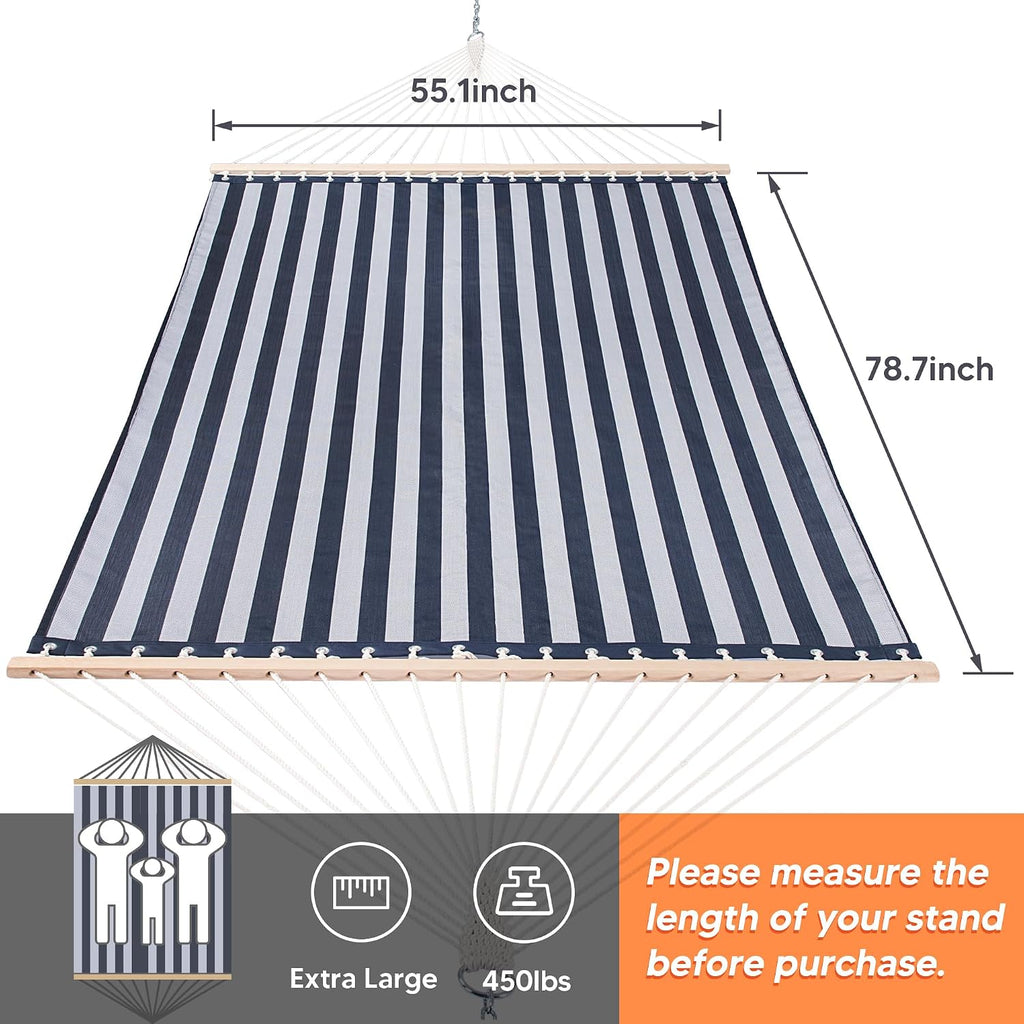 SUNCREAT Hammocks 15 FT Quick Dry Hammock, 450 lbs Capacity, Blue