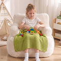 HUGHEAVEN Comfy Kids Bean Bag Chair, Stuffed Bean Bag Sofa with Armrests