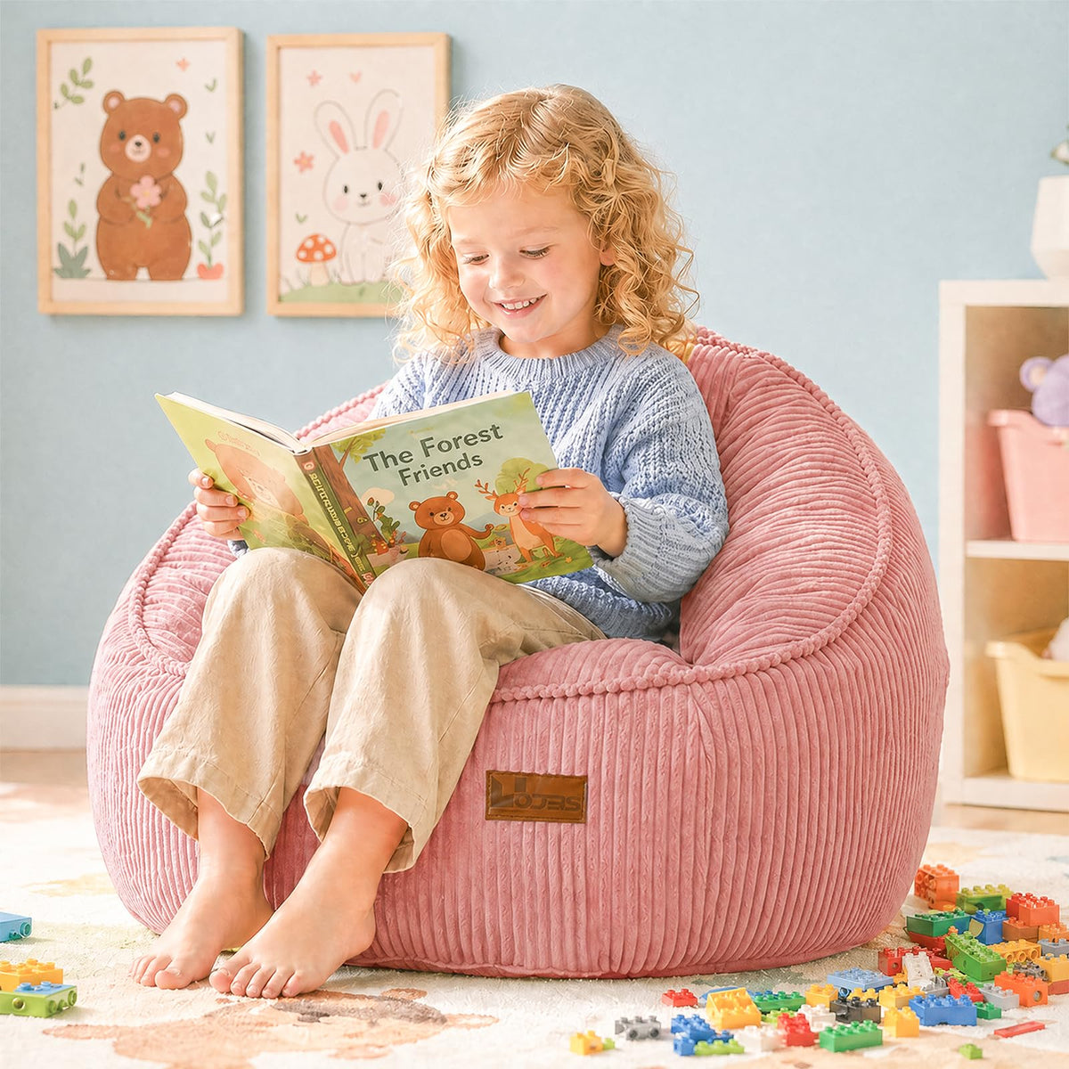 Bean Bag Chair, Cozy Fluffy Beanbag Chairs with Filler for Teens and Kids, Floor Lazy Sofa for Living Room Gaming & Reading (S-Darkgrey)