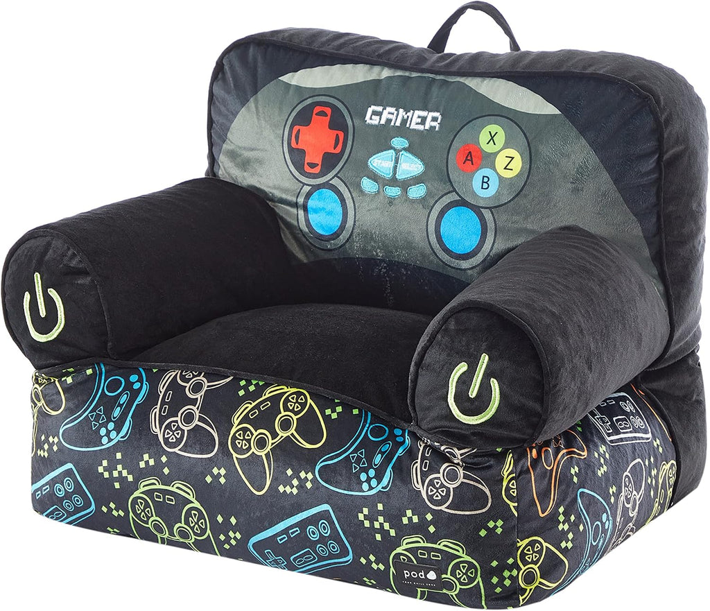 Heritage Kids Figural Gamer Mink Bean Bag Sofa Chair for Kids, 23" W x 19" D x 17" H, Large