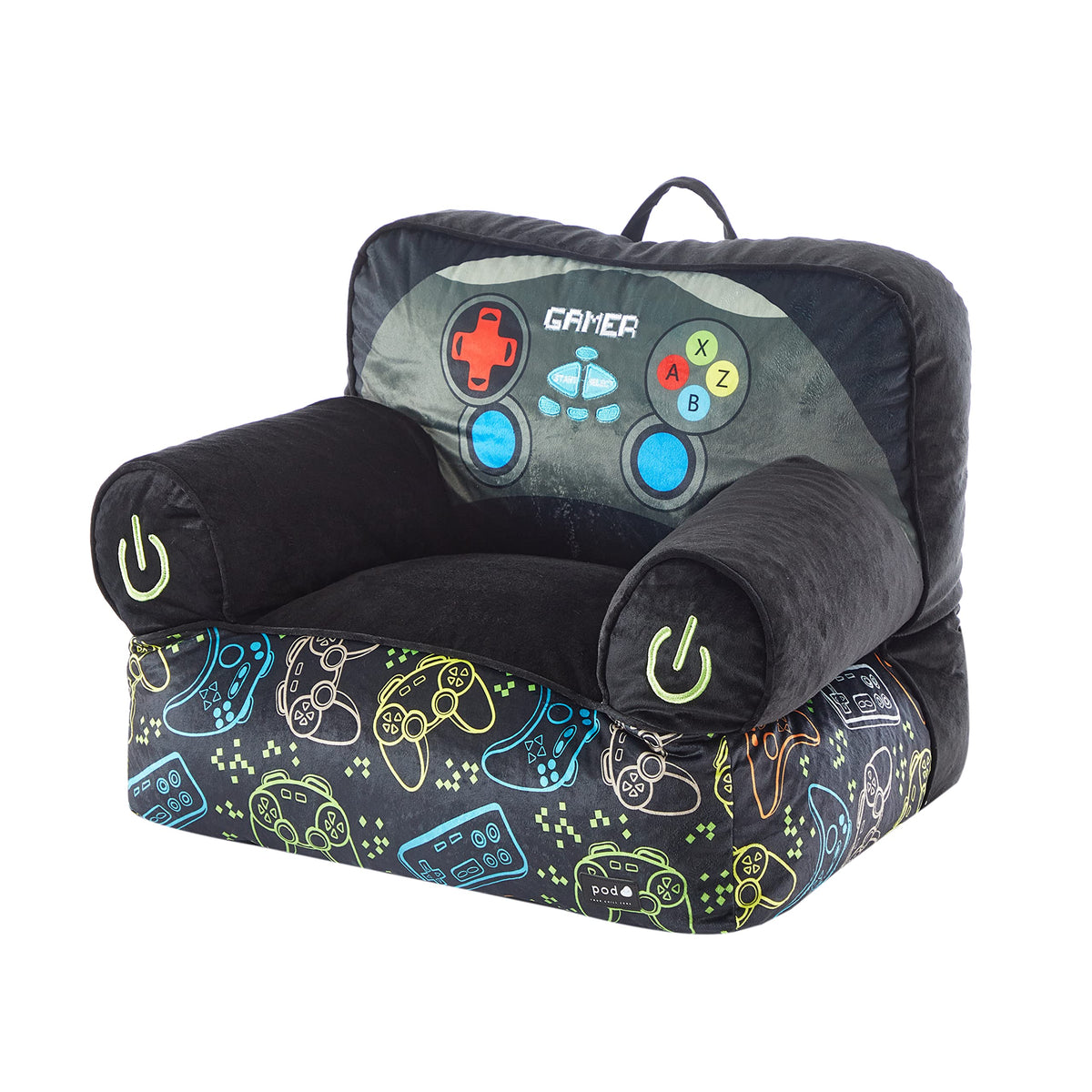 Heritage Kids Figural Gamer Mink Bean Bag Sofa Chair for Kids, 23" W x 19" D x 17" H, Large