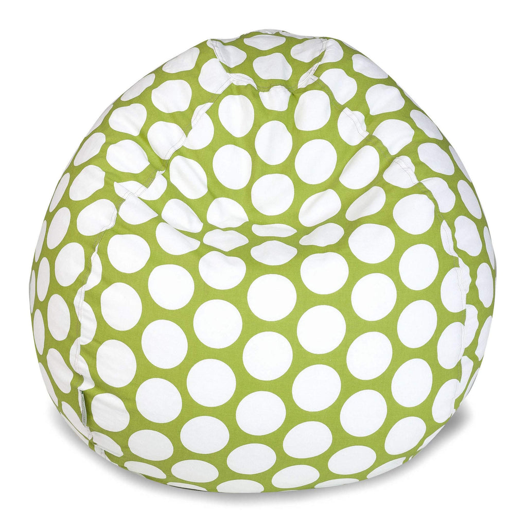 Majestic Home Goods Classic Bean Bag Chair - Large Polka Dots Giant Classic Bean Bags for Small Adults and Kids (28 x 28 x 22 Inches) (Black)