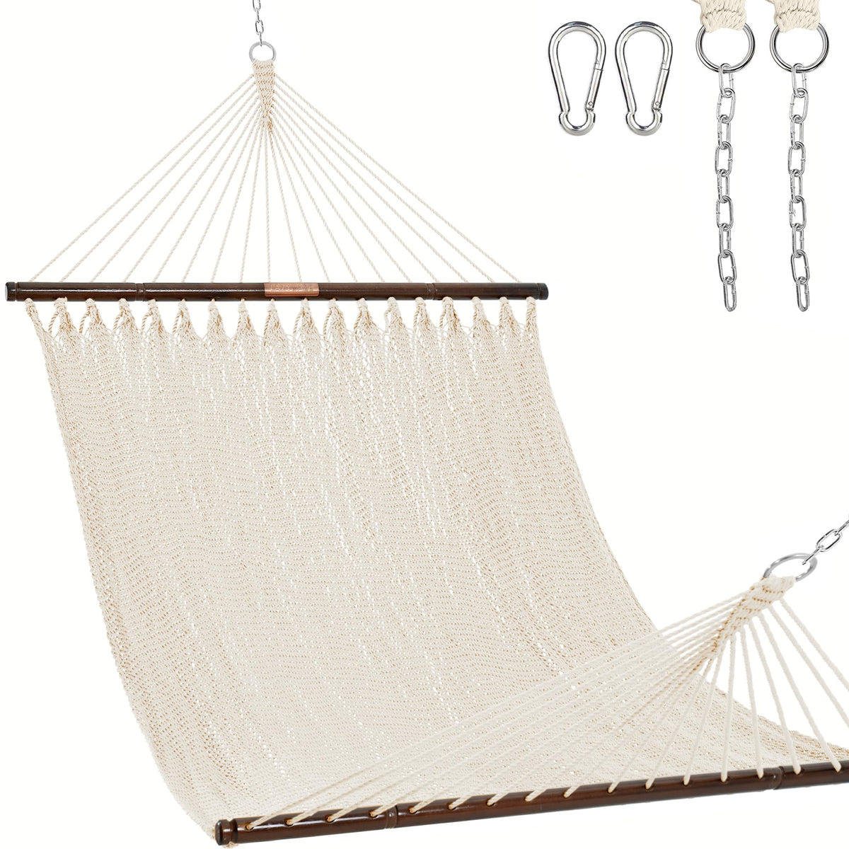 Lazy Daze 2 Person Caribbean Rope Hammock, Handwoven Double Hammock