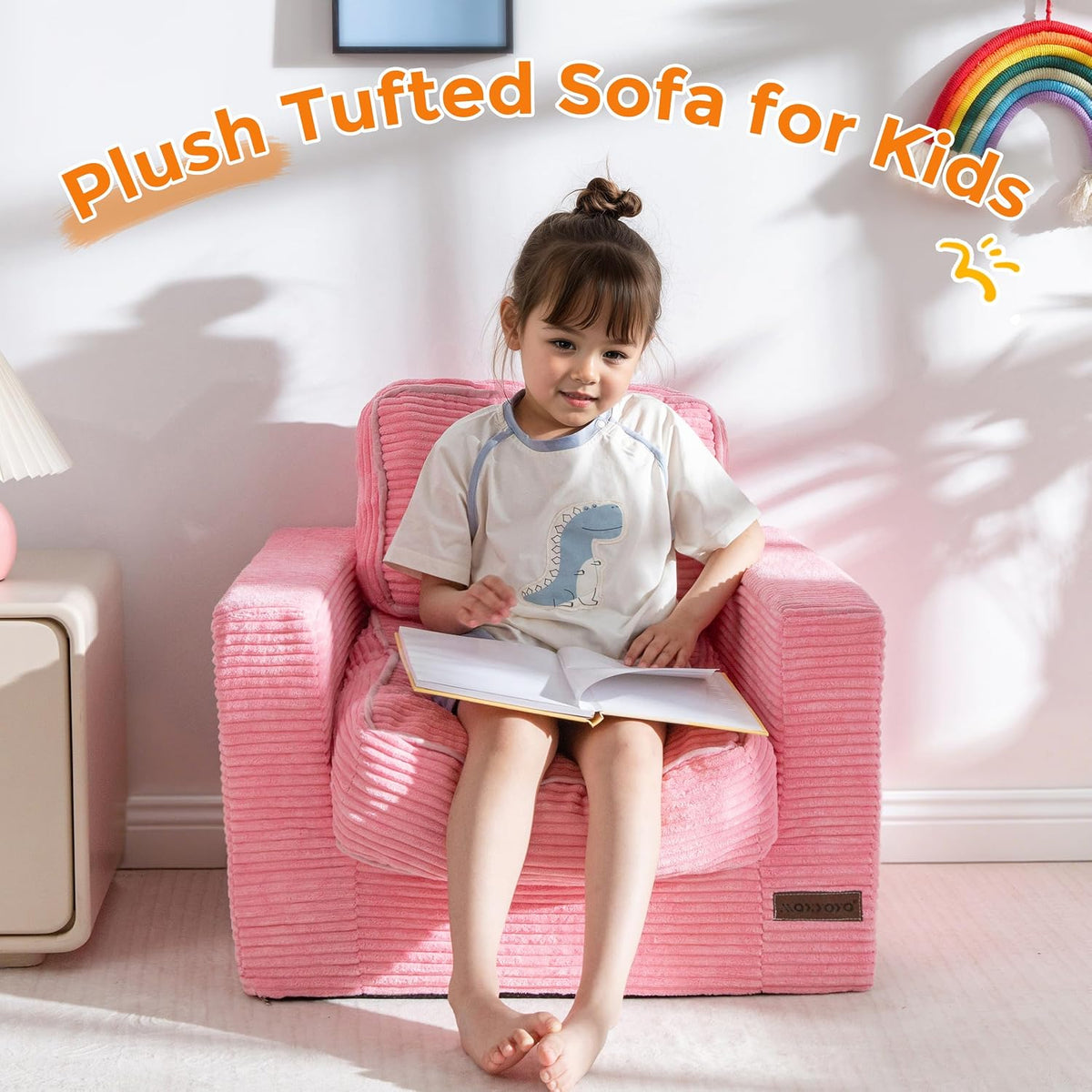 MAXYOYO Kids Bean Bag Chair, Upholstered Bean Bag Sofa Cloud Seat